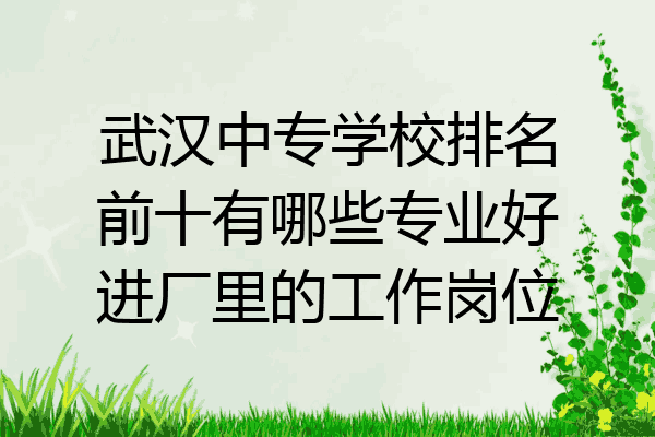 武汉中专学校排名前十有哪些专业好进厂里的工作岗位