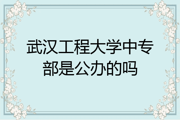 武汉工程大学中专部是公办的吗