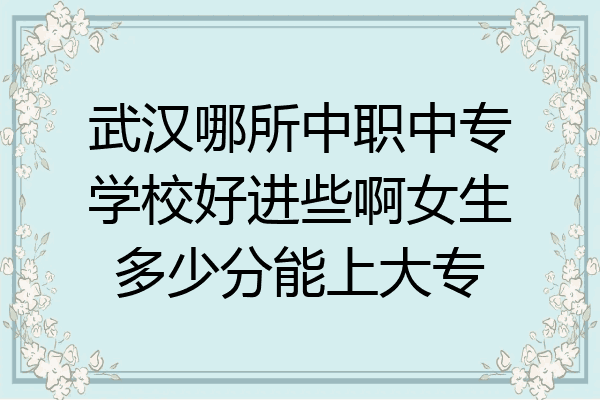 武汉哪所中职中专学校好进些啊女生多少分能上大专