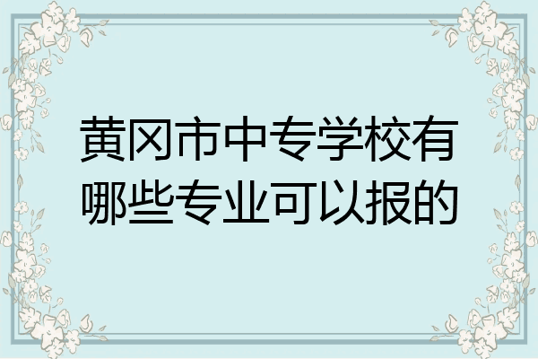 黄冈市中专学校有哪些专业可以报的