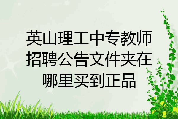 英山理工中专教师招聘公告文件夹在哪里买到正品