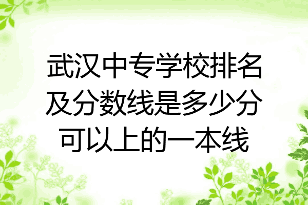 武汉中专学校排名及分数线是多少分可以上的一本线