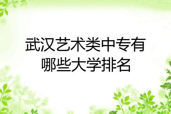 武汉艺术类中专有哪些大学排名
