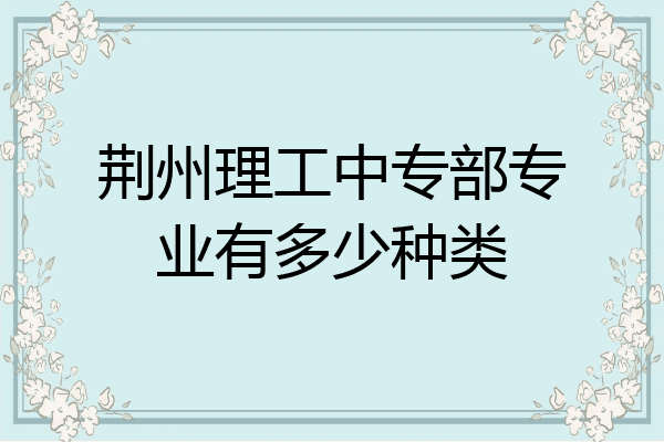 荆州理工中专部专业有多少种类