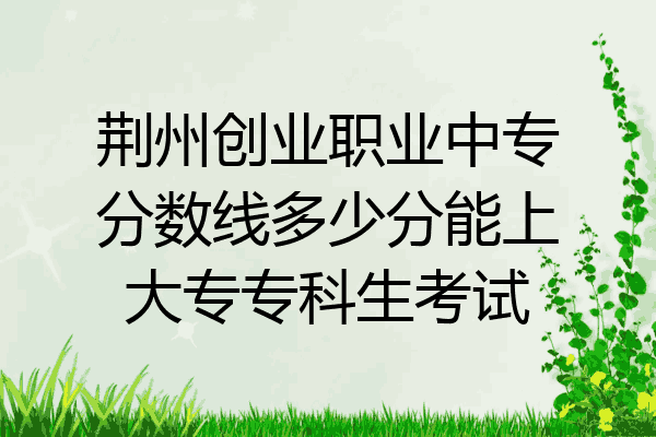 荆州创业职业中专分数线多少分能上大专专科生考试