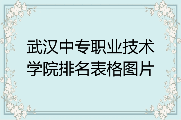 武汉中专职业技术学院排名表格图片