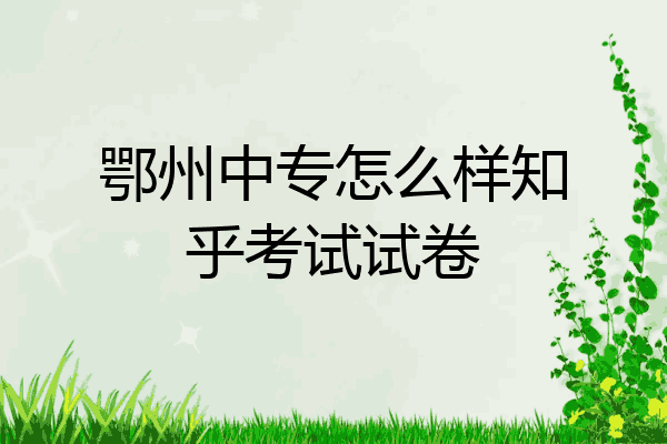 鄂州中专怎么样知乎考试试卷