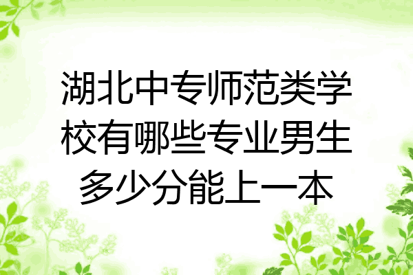 湖北中专师范类学校有哪些专业男生多少分能上一本