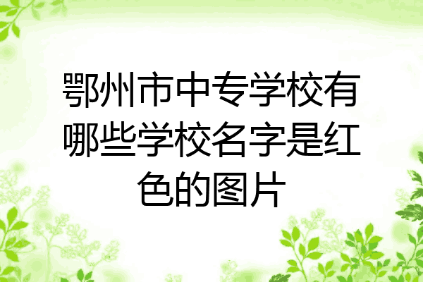 鄂州市中专学校有哪些学校名字是红色的图片