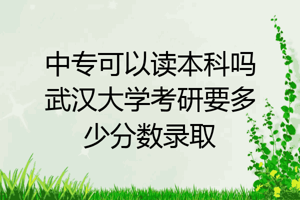 中专可以读本科吗武汉大学考研要多少分数录取