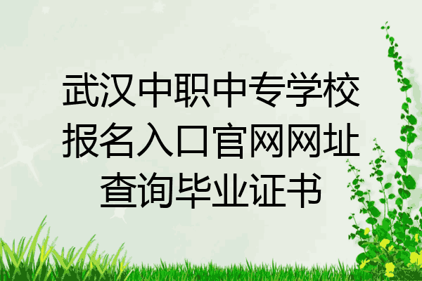 武汉中职中专学校报名入口官网网址查询毕业证书