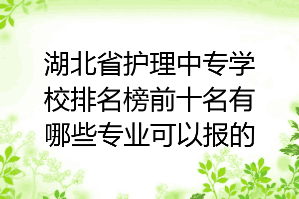 湖北省护理中专学校排名榜前十名有哪些专业可以报的