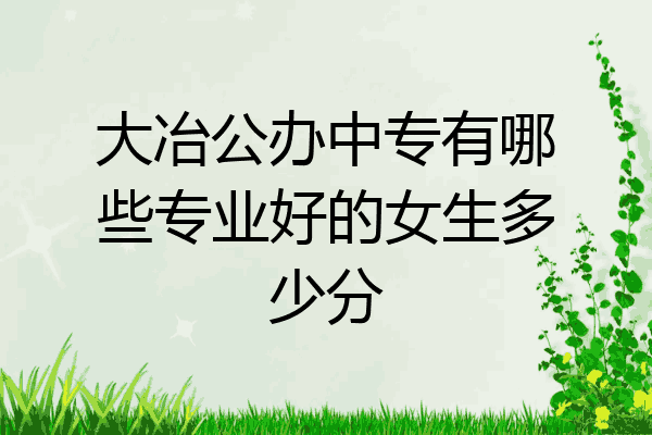 大冶公办中专有哪些专业好的女生多少分