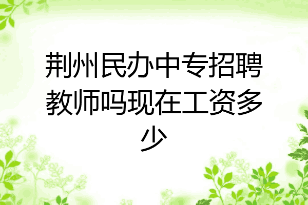 荆州民办中专招聘教师吗现在工资多少