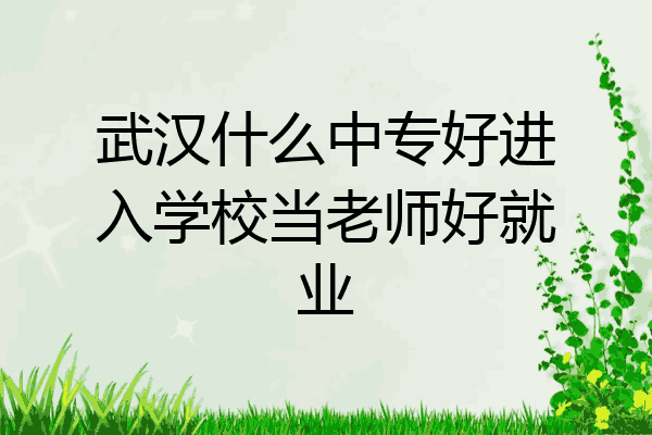 武汉什么中专好进入学校当老师好就业