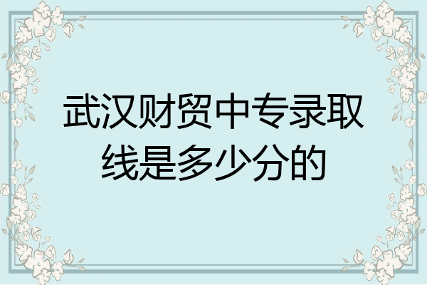 武汉财贸中专录取线是多少分的