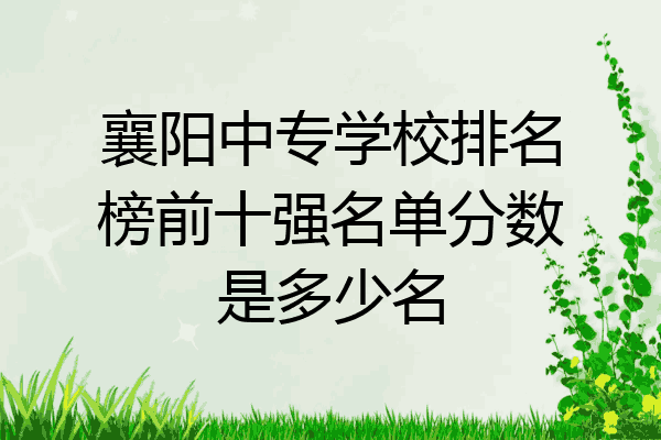 襄阳中专学校排名榜前十强名单分数是多少名