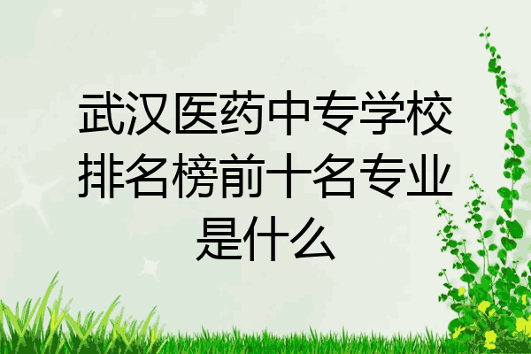 武汉医药中专学校排名榜前十名专业是什么
