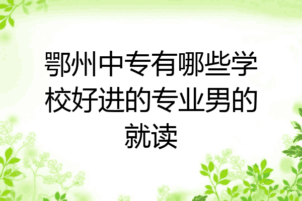鄂州中专有哪些学校好进的专业男的就读