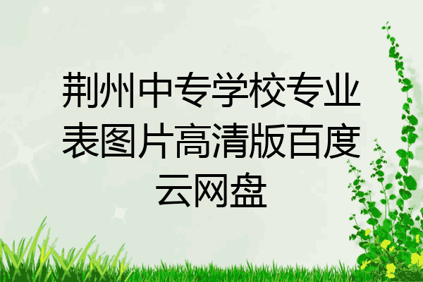 荆州中专学校专业表图片高清版百度云网盘