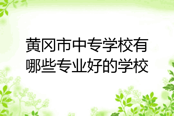 黄冈市中专学校有哪些专业好的学校