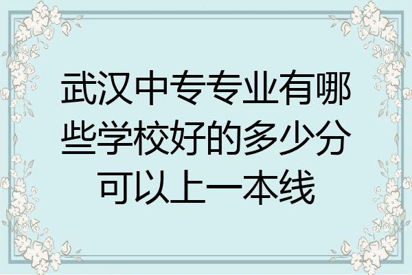 武汉中专专业有哪些学校好的多少分可以上一本线
