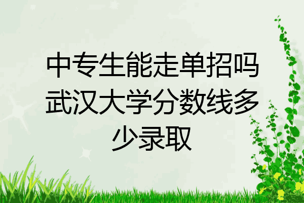 中专生能走单招吗武汉大学分数线多少录取