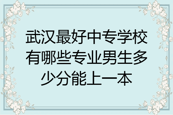 武汉最好中专学校有哪些专业男生多少分能上一本