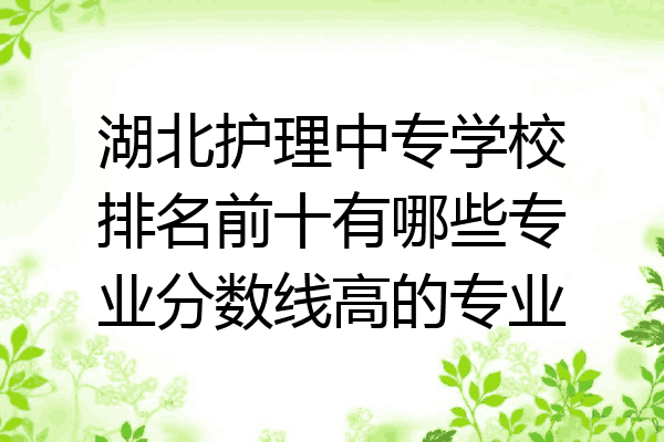 湖北护理中专学校排名前十有哪些专业分数线高的专业