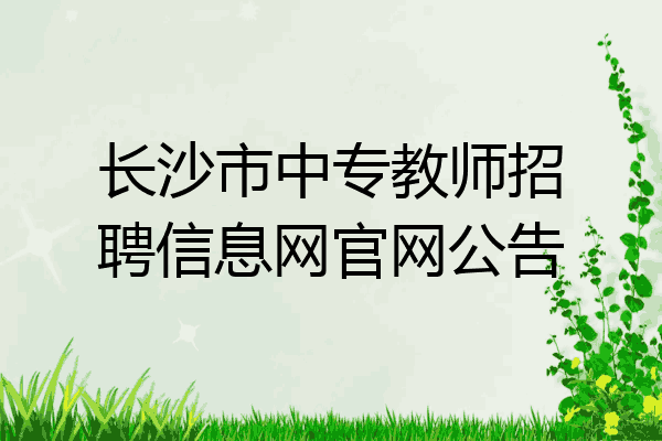 长沙市中专教师招聘信息网官网公告