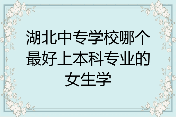 湖北中专学校哪个最好上本科专业的女生学
