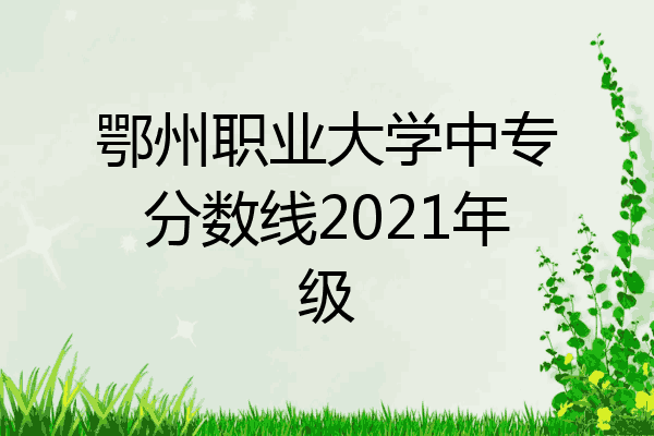 鄂州职业大学中专分数线2021年级