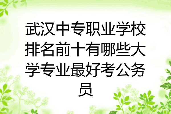 武汉中专职业学校排名前十有哪些大学专业最好考公务员