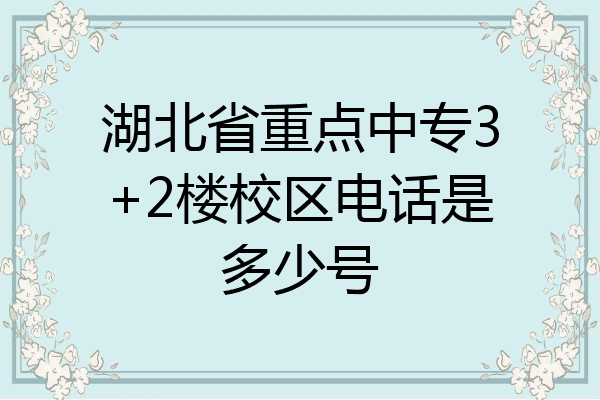 湖北省重点中专3+2楼校区电话是多少号