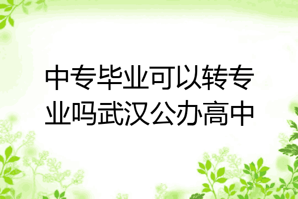中专毕业可以转专业吗武汉公办高中