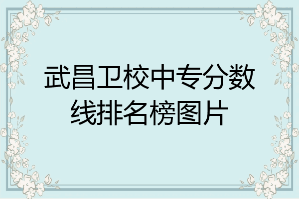 武昌卫校中专分数线排名榜图片