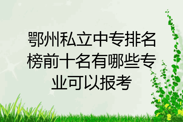 鄂州私立中专排名榜前十名有哪些专业可以报考
