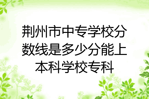 荆州市中专学校分数线是多少分能上本科学校专科