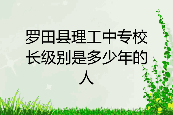罗田县理工中专校长级别是多少年的人