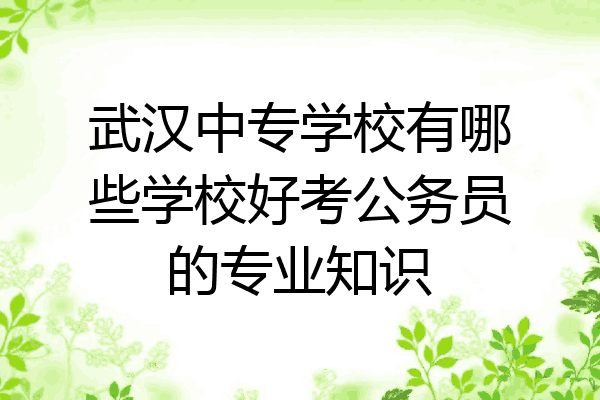 武汉中专学校有哪些学校好考公务员的专业知识