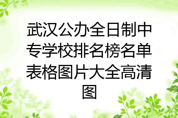 武汉公办全日制中专学校排名榜名单表格图片大全高清图