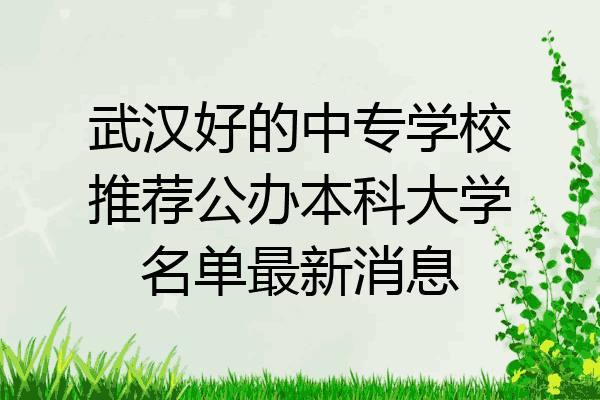 武汉好的中专学校推荐公办本科大学名单最新消息