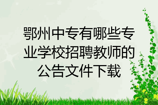 鄂州中专有哪些专业学校招聘教师的公告文件下载