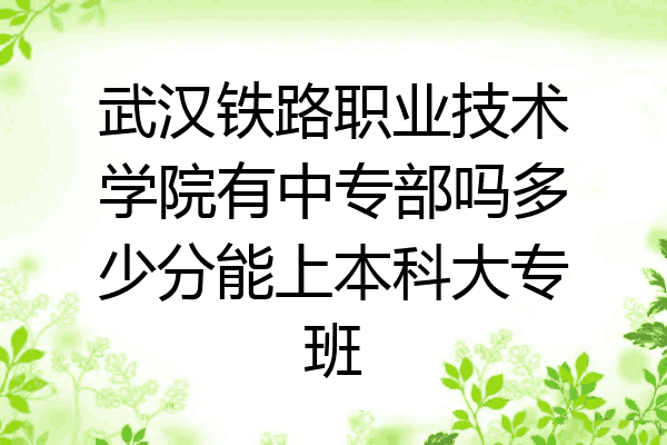 武汉铁路职业技术学院有中专部吗多少分能上本科大专班