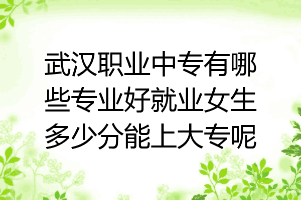 武汉职业中专有哪些专业好就业女生多少分能上大专呢