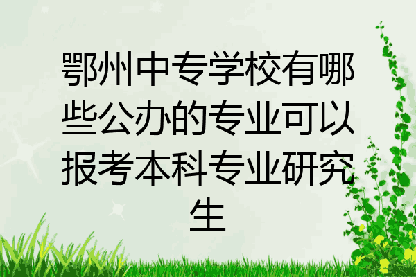 鄂州中专学校有哪些公办的专业可以报考本科专业研究生