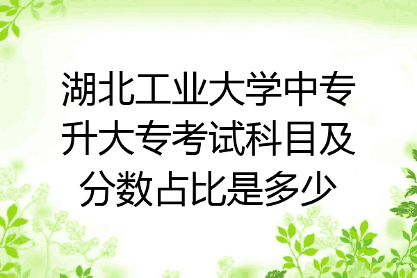 湖北工业大学中专升大专考试科目及分数占比是多少