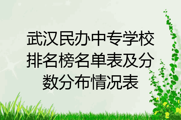 武汉民办中专学校排名榜名单表及分数分布情况表