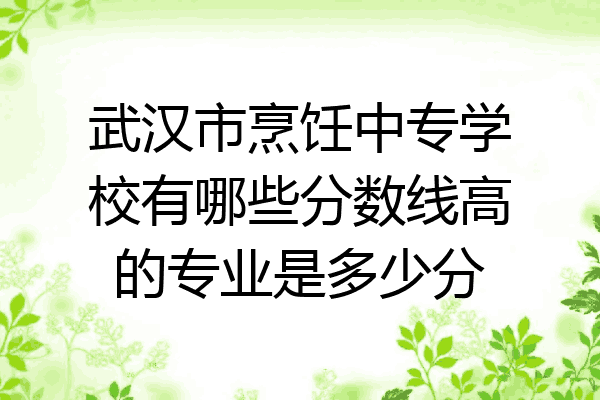 武汉市烹饪中专学校有哪些分数线高的专业是多少分