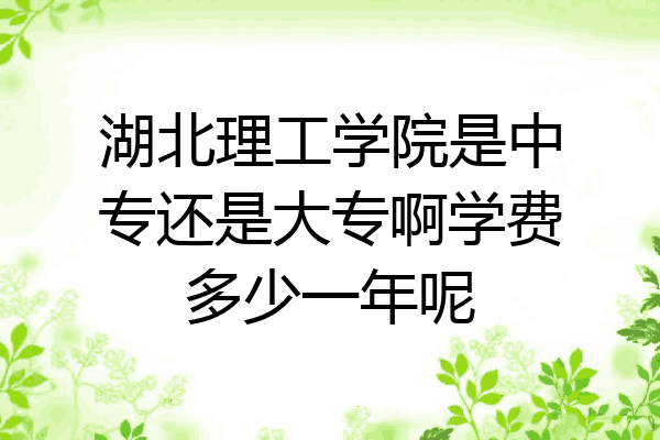 湖北理工学院是中专还是大专啊学费多少一年呢